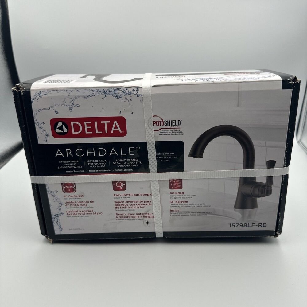 Delta Archdale Matte Bronze 4-in centerset 1-Handle Bathroom Faucet 15798LF-RB
